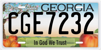 GA license plate CGE7232