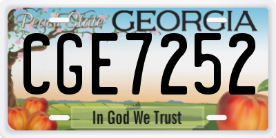GA license plate CGE7252