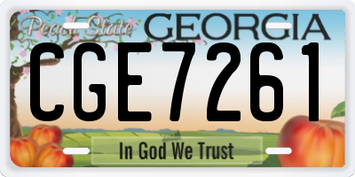 GA license plate CGE7261