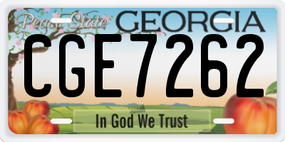 GA license plate CGE7262
