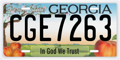 GA license plate CGE7263