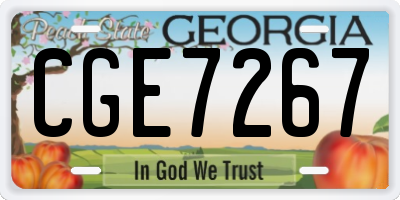 GA license plate CGE7267