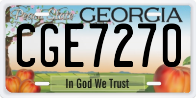 GA license plate CGE7270