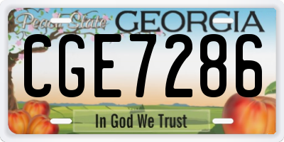 GA license plate CGE7286