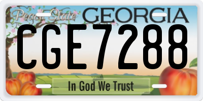 GA license plate CGE7288