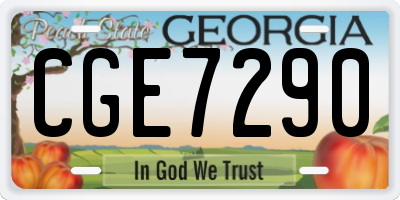 GA license plate CGE7290