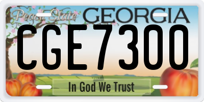 GA license plate CGE7300