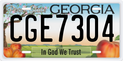 GA license plate CGE7304