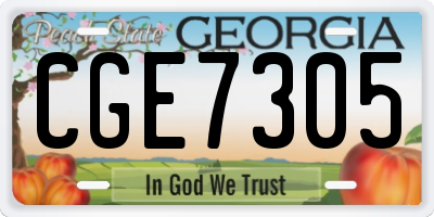 GA license plate CGE7305