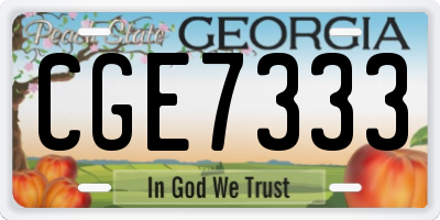GA license plate CGE7333