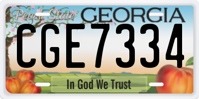 GA license plate CGE7334