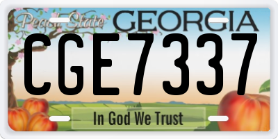 GA license plate CGE7337