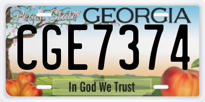 GA license plate CGE7374