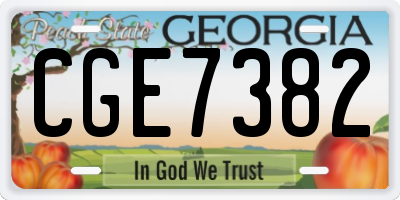GA license plate CGE7382
