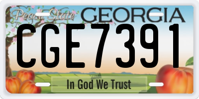 GA license plate CGE7391