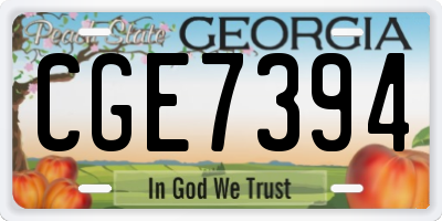 GA license plate CGE7394