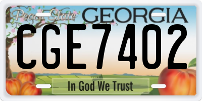 GA license plate CGE7402