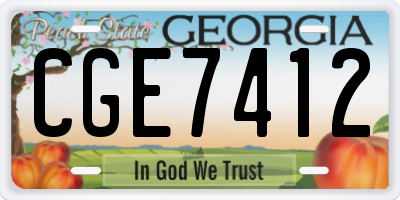 GA license plate CGE7412