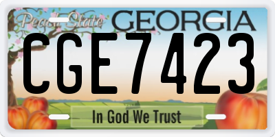 GA license plate CGE7423