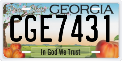 GA license plate CGE7431
