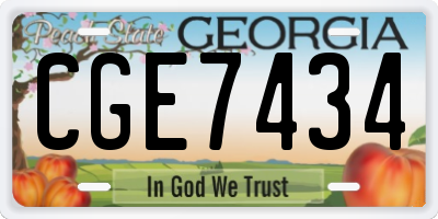 GA license plate CGE7434