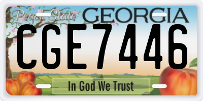 GA license plate CGE7446