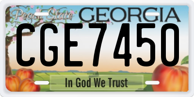 GA license plate CGE7450