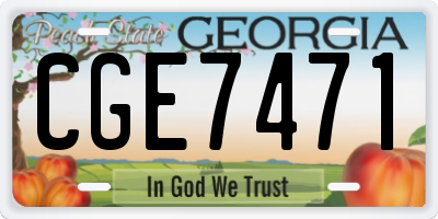 GA license plate CGE7471