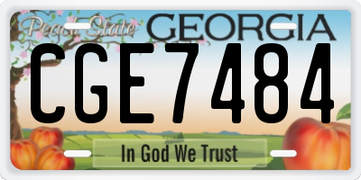 GA license plate CGE7484