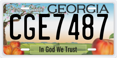 GA license plate CGE7487