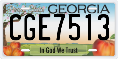 GA license plate CGE7513