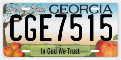 GA license plate CGE7515