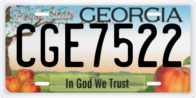 GA license plate CGE7522