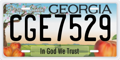GA license plate CGE7529