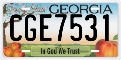 GA license plate CGE7531