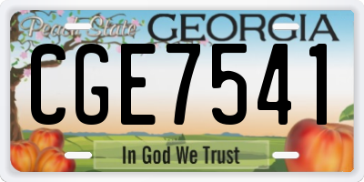 GA license plate CGE7541