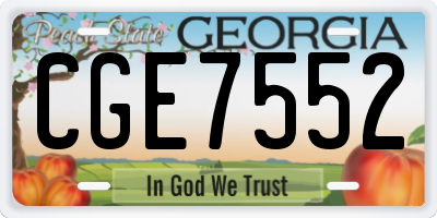 GA license plate CGE7552