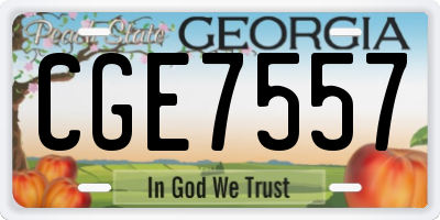 GA license plate CGE7557
