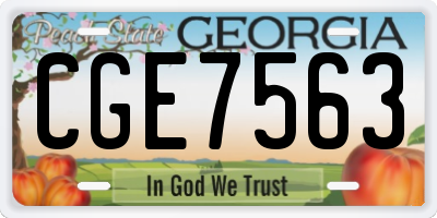 GA license plate CGE7563