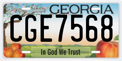 GA license plate CGE7568