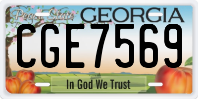 GA license plate CGE7569