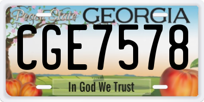 GA license plate CGE7578
