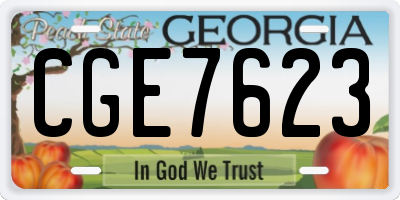 GA license plate CGE7623