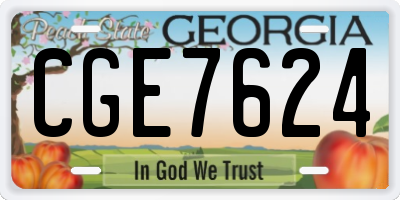 GA license plate CGE7624