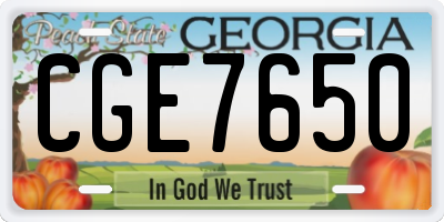 GA license plate CGE7650
