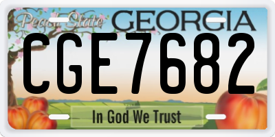 GA license plate CGE7682