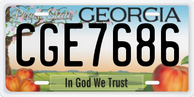 GA license plate CGE7686