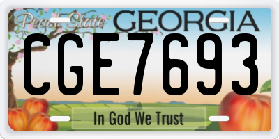 GA license plate CGE7693