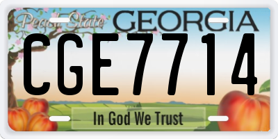 GA license plate CGE7714