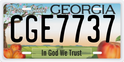 GA license plate CGE7737